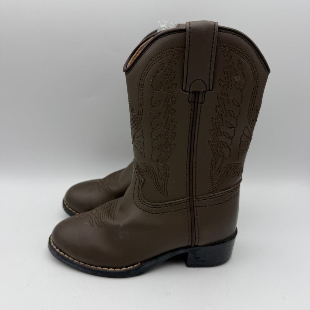 Durango Western Boots Kids Size 10D Tan Brown Faux Leather BT804 Cowboy Boots